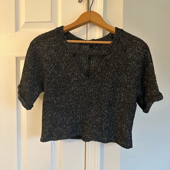 Knit crop top, black, size s - Picture 1 of 3